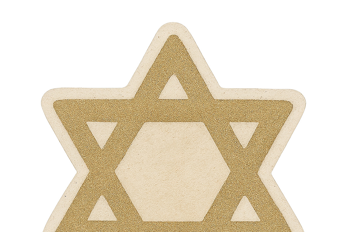 Star of David emblem in gold tones,, an Illustration by Dvoevnore photos