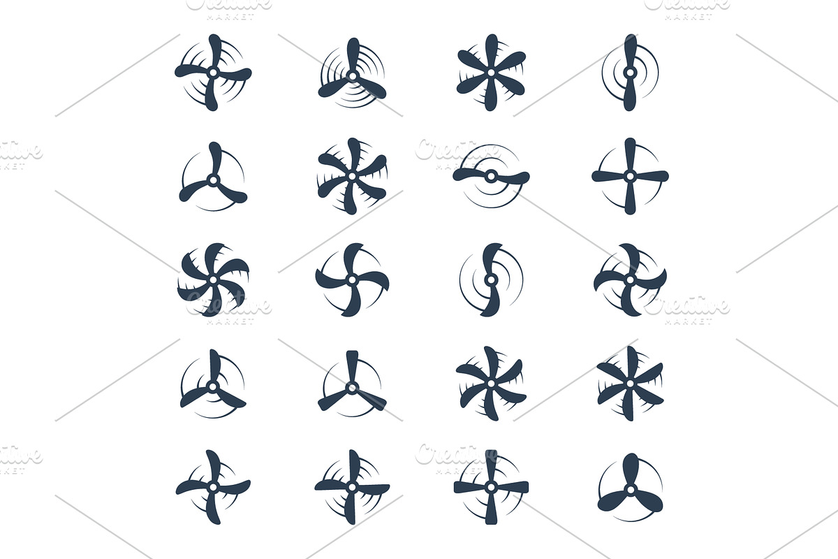Airplane propellers. Vector, a Transportation Illustration by GraphiShop