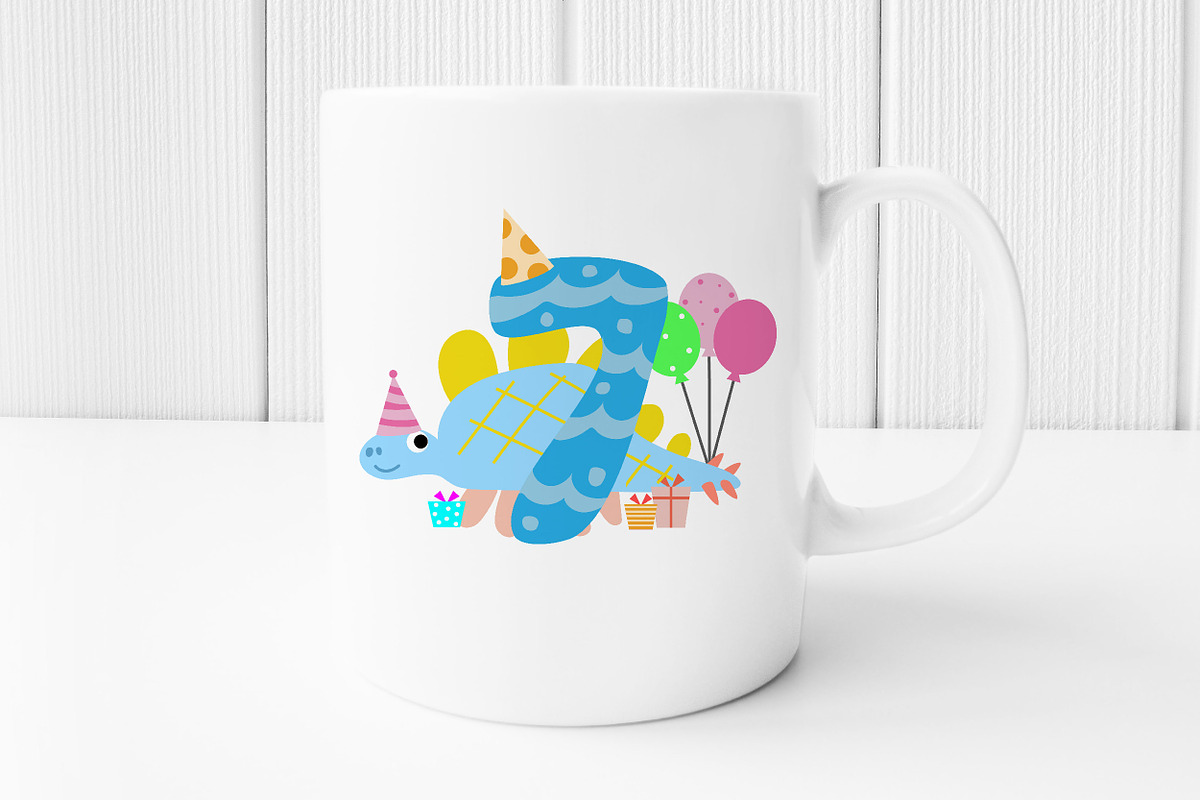 Happy Birthday dinosaur Clipart, an Animal Illustration by Noey smiley (Photo 4 of 7)