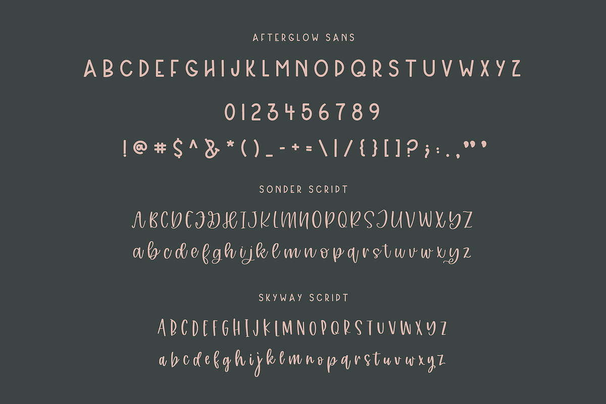 afterglow sans + 2 bonus scripts, a Font by OnTheSpotStudio (Photo 2 of 4)