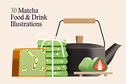 Matcha Illustration Bundle, a Food Illustration by Groovy Goods (Thumbnail 2 of 9)