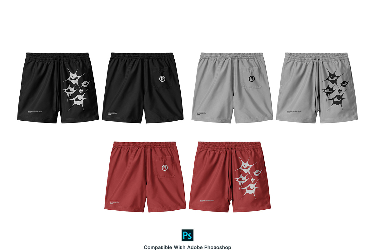 Realistic Short Pants Mockup, a Bottom Mockup by Irhasalfahad (Photo 4 of 5)
