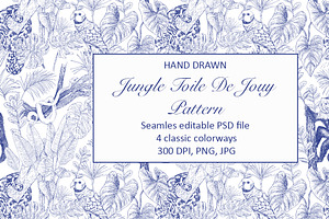 Jungle Toile de Jouy Pattern