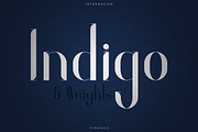 Indigo Typeface - 6 Weights, a Font by VP Fonts (Thumbnail 1 of 10)