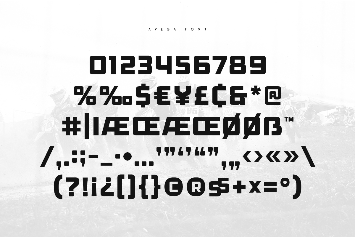AVEGA - Modern Sport Font, a Sans Serif Font by Hamz Studio (Photo 7 of 12)