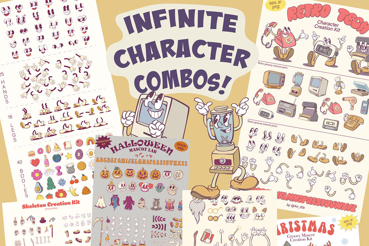 Ultimate Mascot Builder Bundle, an Illustration by Anastasiya Klempach (Photo 2 of 23)
