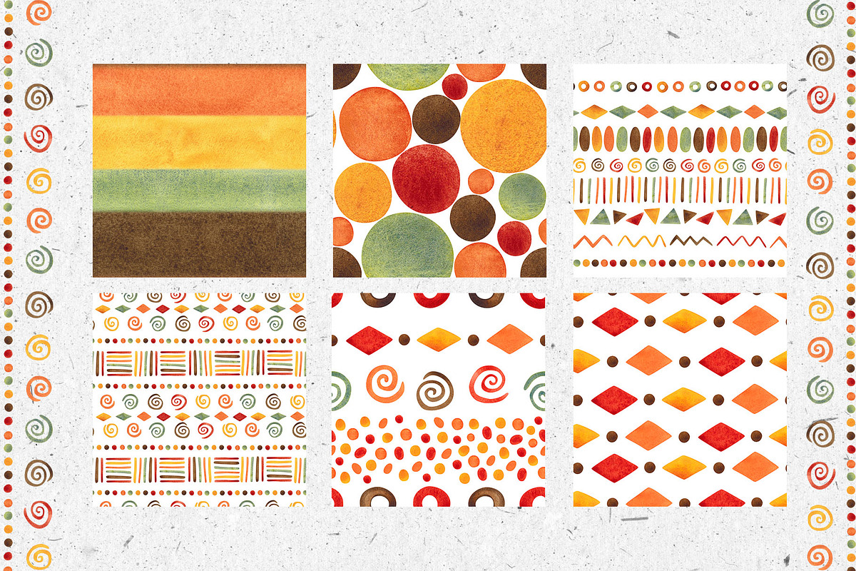 African masks seamless pattern set, an Illustration by DemiLena (Photo 5 of 8)
