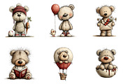 Whimsical Easter Teddy Bear Clipart, an Illustration by CreationArt (Thumbnail 2 of 5)