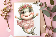 Quirky Mama Shark Ocean Life Art, an Animal Illustration by RobertsArt (Thumbnail 2 of 5)