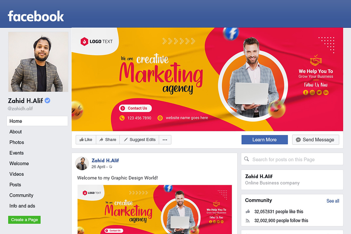 Social Media Facebook Cover Banner, a Social Media Template by zahidhossainalif (Photo 2 of 2)