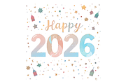 Happy New Year 2026 Celebration, a Seasonal Illustration by Creative design (Thumbnail 4 of 7)