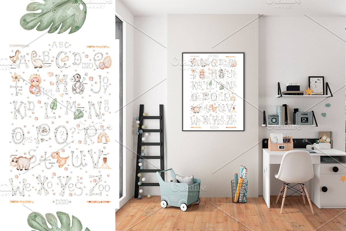 Watercolor Cute Baby Dino Collection, an Animal Illustration by MayaNavits (Photo 2 of 14)