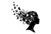 Woman Butterfly Hair Silhouette, an Object 3D Model by yasushie (Thumbnail 27 of 31)