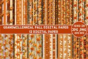 Grandmillennial Fall Digital Paper, a Pattern Graphic by Designking (Thumbnail 1 of 4)