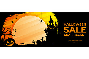 Halloween Sale Graphics Set