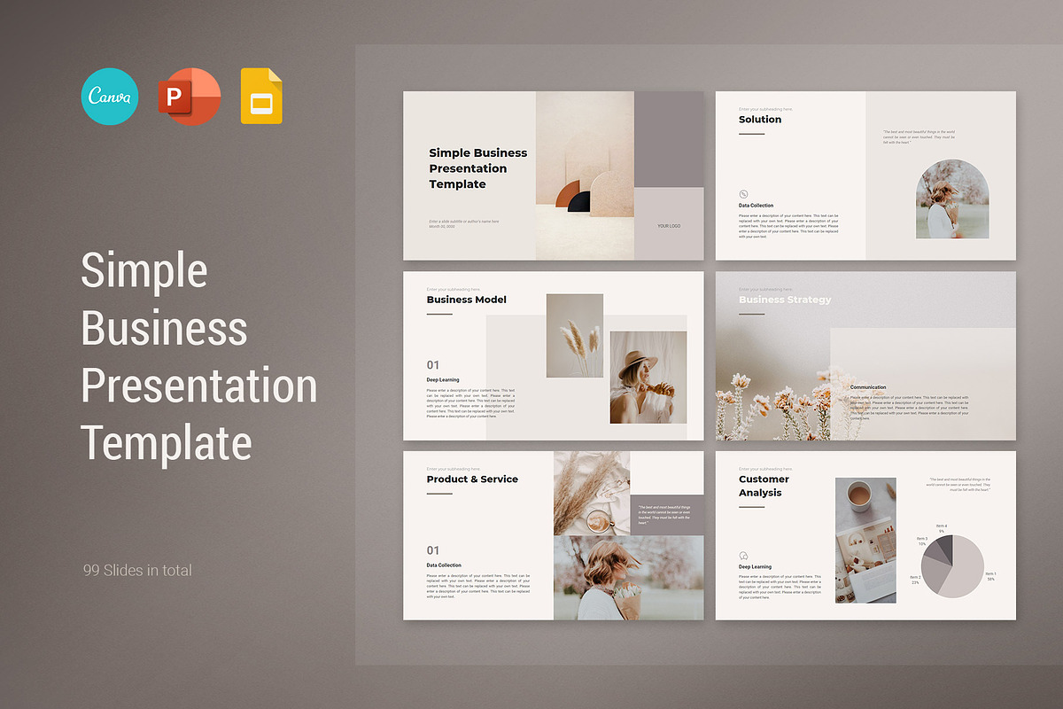 Simple Business Presentation CANVA, a Presentation Template by CreativityForest (Photo 1 of 17)