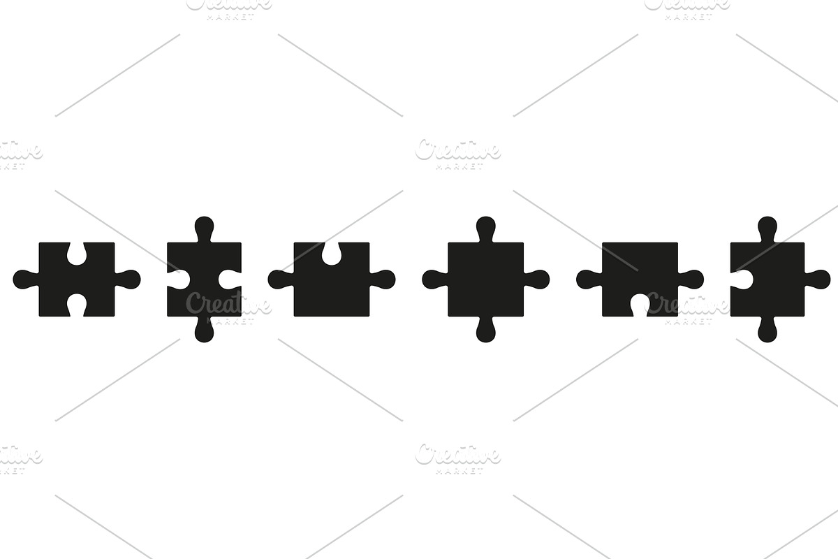 Jigsaw Parts Matching Together Icons, an Object Illustration by Gentle Studio