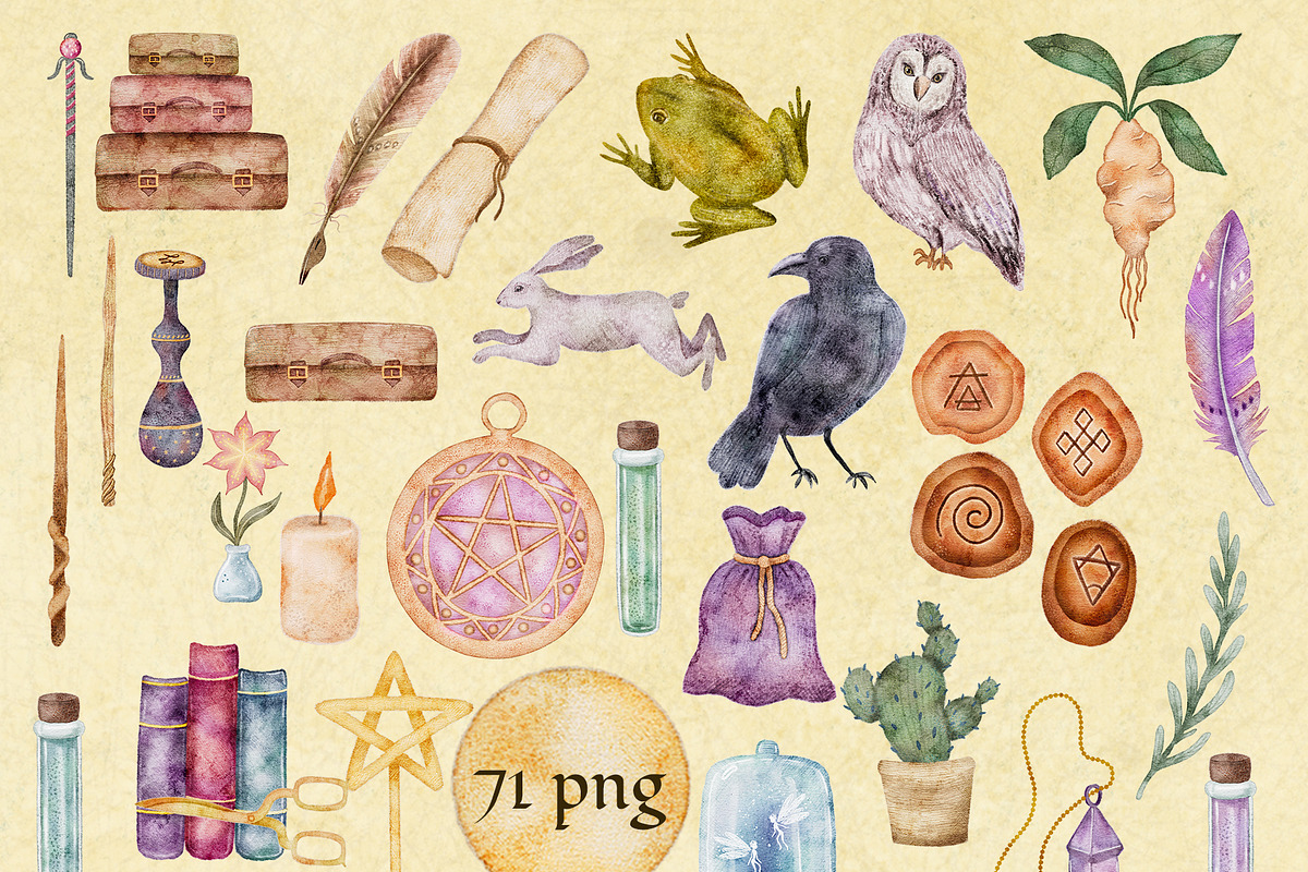 Wands and Wonders – Magical Clipart, an Object Graphic by Kattypainting (Photo 6 of 6)
