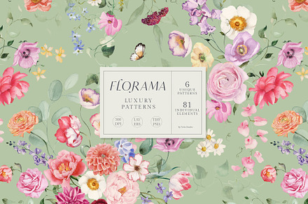 FLORAMA 6 Floral Seamless Patterns