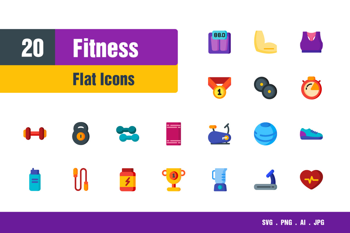 Fitness Icons, an Outline Icon by Sooodesign (Photo 1 of 2)