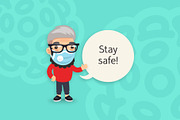 People in Protective Masks, a Healthcare Illustration by Voysla's Shop (Thumbnail 7 of 7)