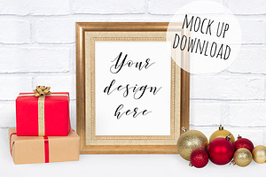 Christmas Frame Mockup Scene