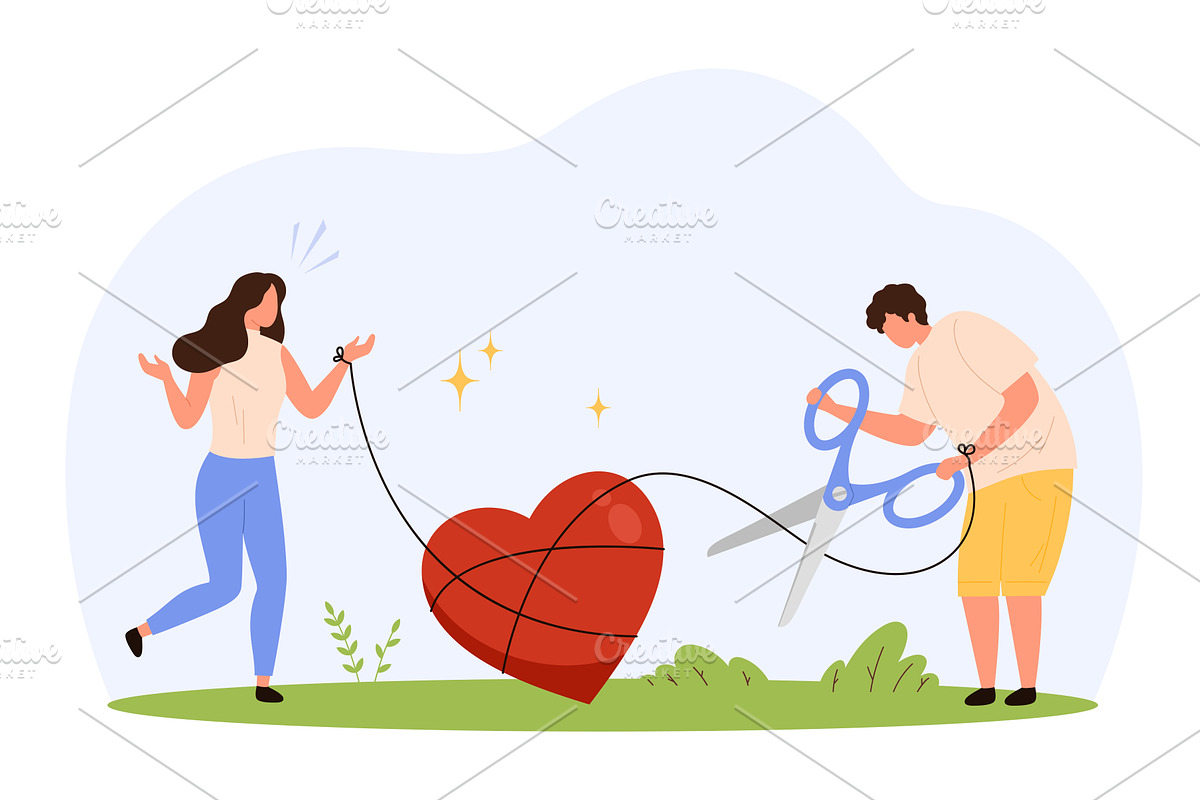 Divorce Concept with Heart and, an Illustration by Flashvector