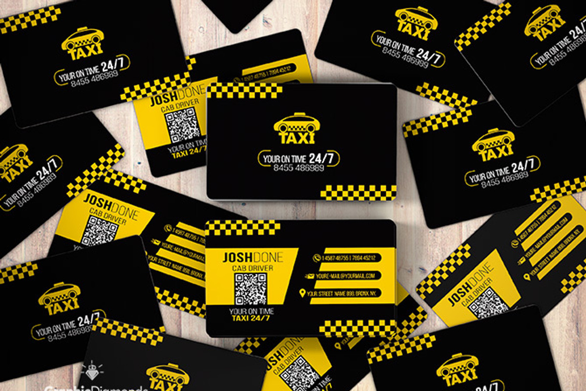 Taxi Business Card Template, a Business Card Template by GraphicDiamonds (Photo 2 of 4)