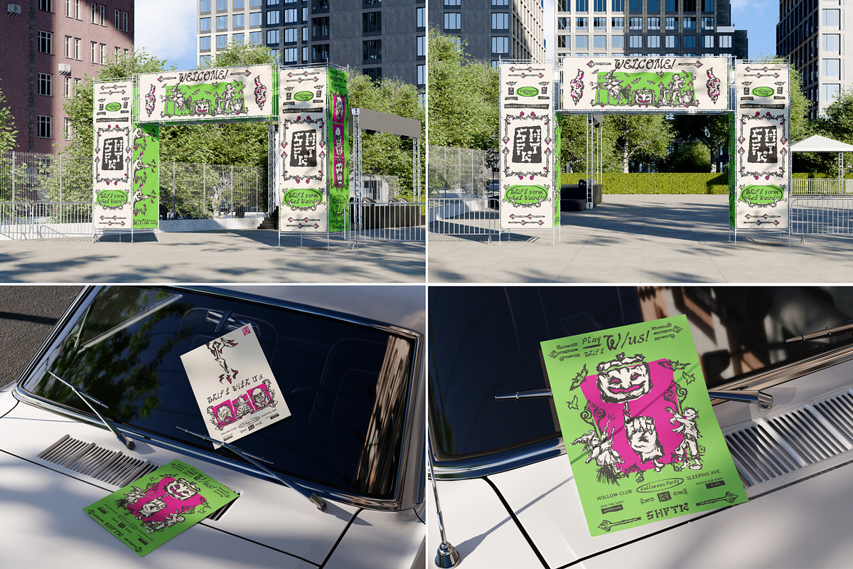 34 Halloween Party Event Mockups, an Advertising Mockup by Vitora Mockup (Photo 9 of 12)
