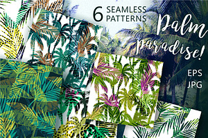 Palm Paradise! 6 Seamless Patterns