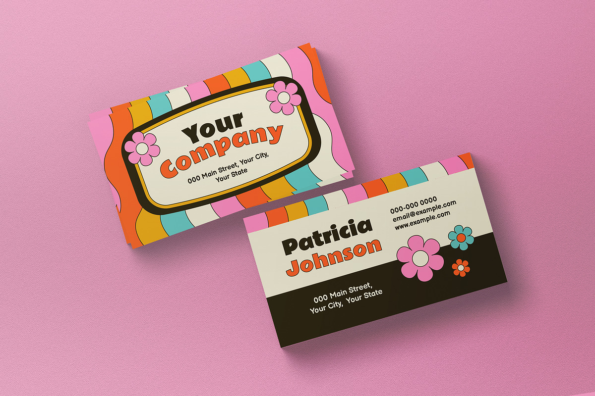 Colorful Groovy Business Card, a Business Card Template by graphicook (Photo 2 of 3)