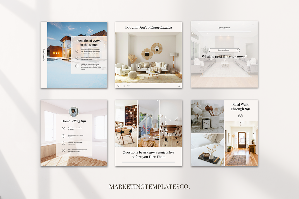 January Real Estate Instagram Posts, a Social Media Template by Marketing Templates Co. (Photo 3 of 10)