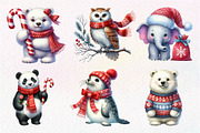 Christmas Cute Animals Clipart, an Illustration by Dream Creation (Thumbnail 6 of 7)