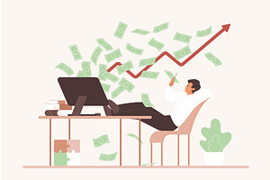 Passive Income Investment Growth, a Finance Illustration by Lemberg Vector