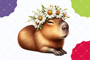 Watercolor Capybara Clipart PNG, an Illustration by designcity5 (Thumbnail 4 of 5)