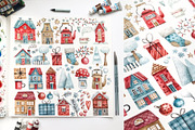 Christmas House, a Texture Illustration by Watercolor by Tonia Tkach (Thumbnail 7 of 7)