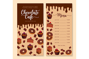 Chocolate Cake And Dessert Menu Template Design