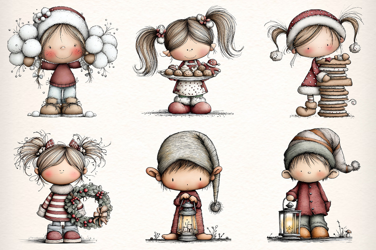 Whimsical Elf Clipart Bundle, an Illustration by Dream Creation (Photo 4 of 6)