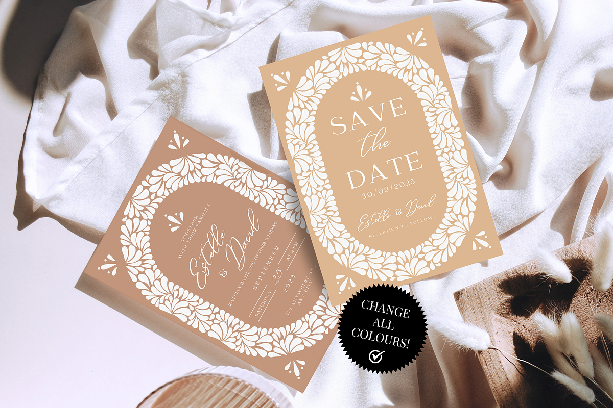 Talavera Wedding Invitation Bundle, a Templates & Theme by Akbaly (Photo 9 of 12)