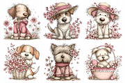 Whimsical Spring Dogs Clipart, an Illustration by Daily.Designs (Thumbnail 3 of 7)