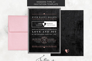 Modern Type & Chalkboard Invitation