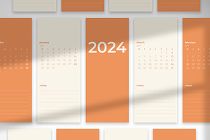 Coral Printable 2024 Calendar