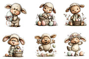 Whimsical Easter Sheep Clipart, an Illustration by Dream Creation (Thumbnail 3 of 6)