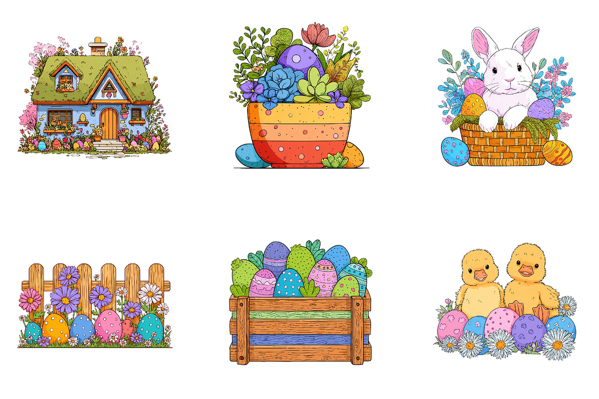 Green Cute Easter Clipart, an Illustration by CreationArt (Photo 5 of 5)