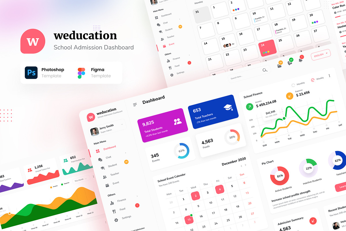 Weducation - School Admission Admin, an UI Kit Template by peterdraw (Photo 1 of 8)