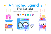 Animated Laundry Flat Icons, a Duotone Icon by Prosymbols (Thumbnail 1 of 9)