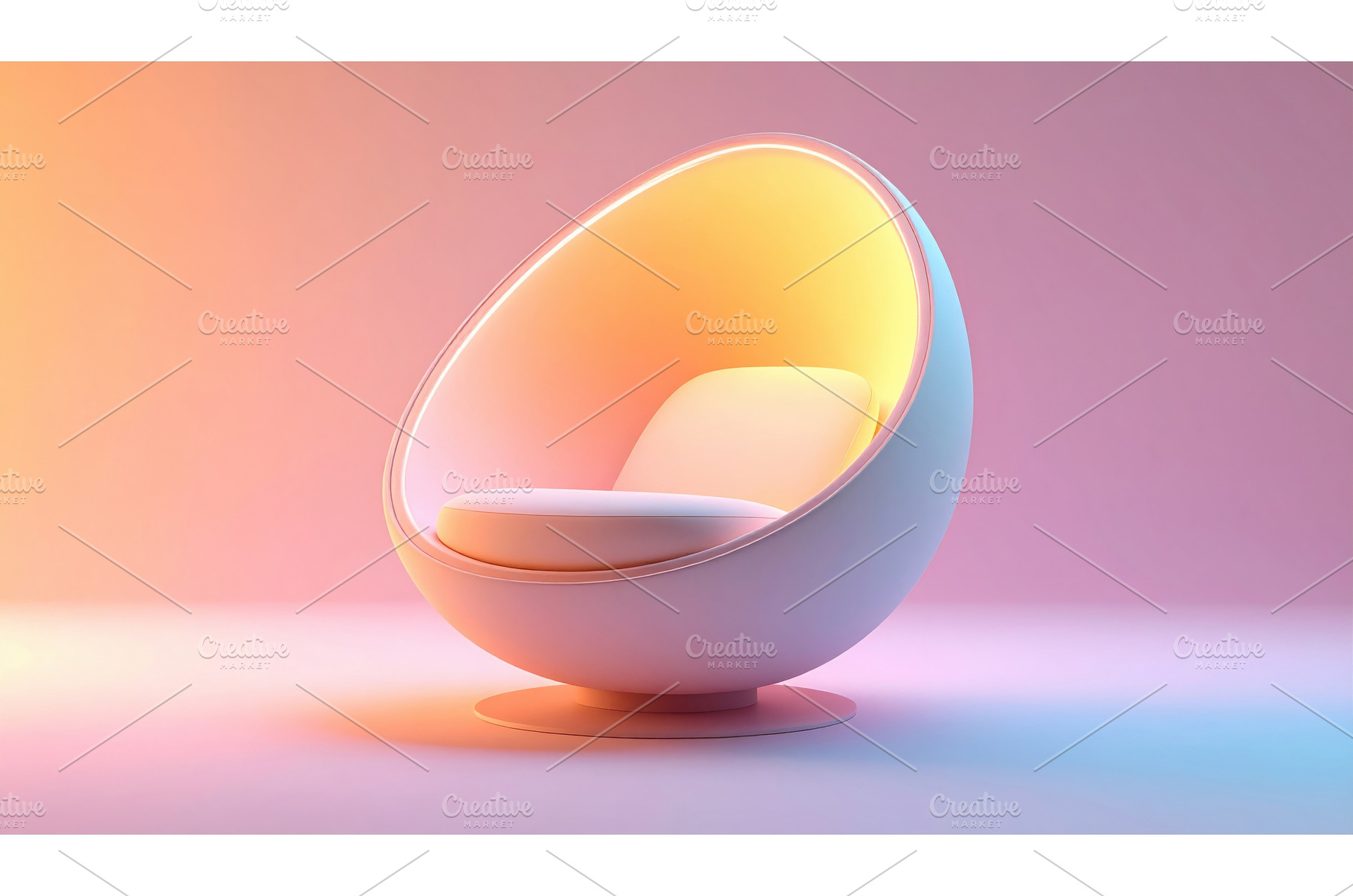 Modern capsule chair illuminated in, an Arts & Entertainment Photo by Igor Tichonow