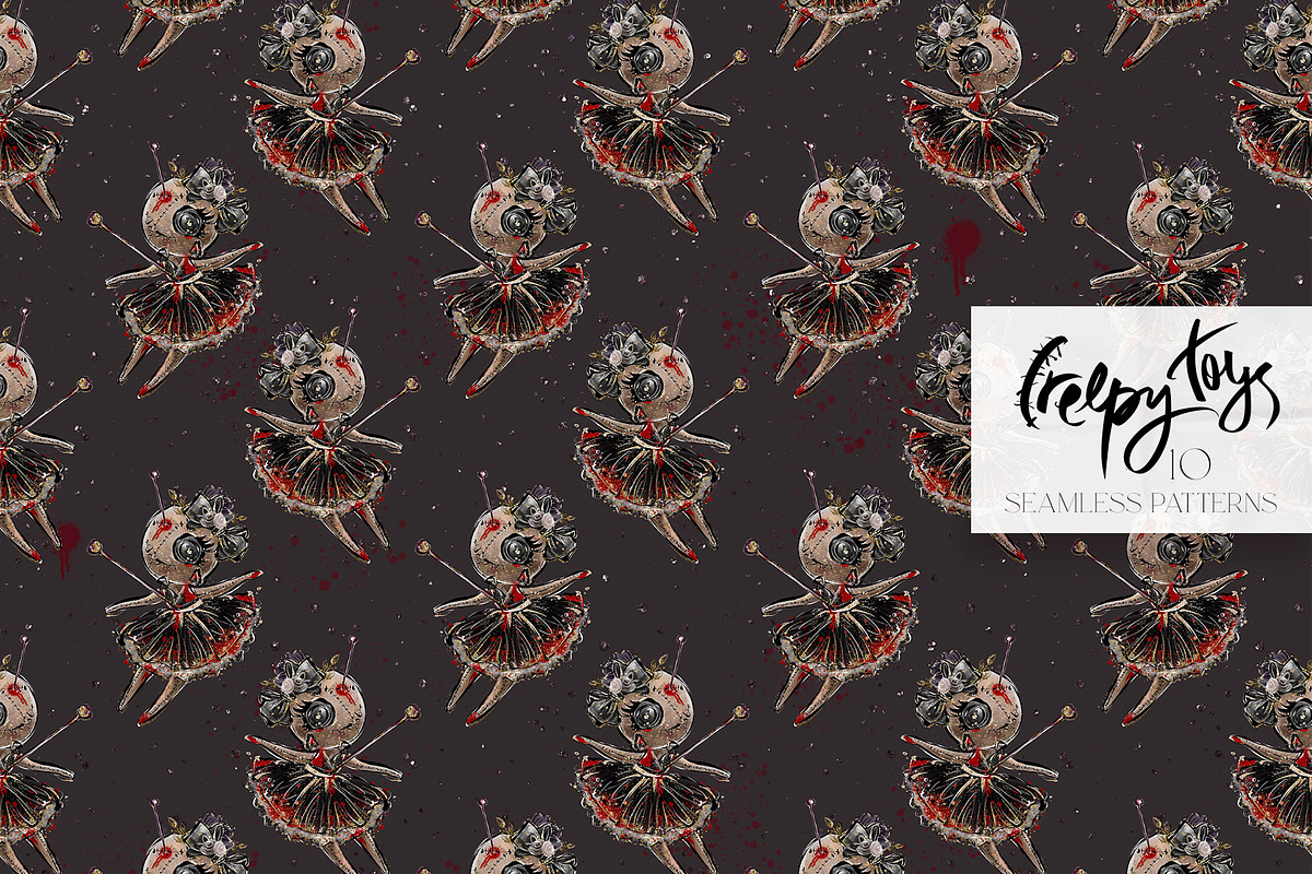 Creepy Halloween Voodoo Patterns, a Pattern Graphic by KaramfilaS (Photo 12 of 14)
