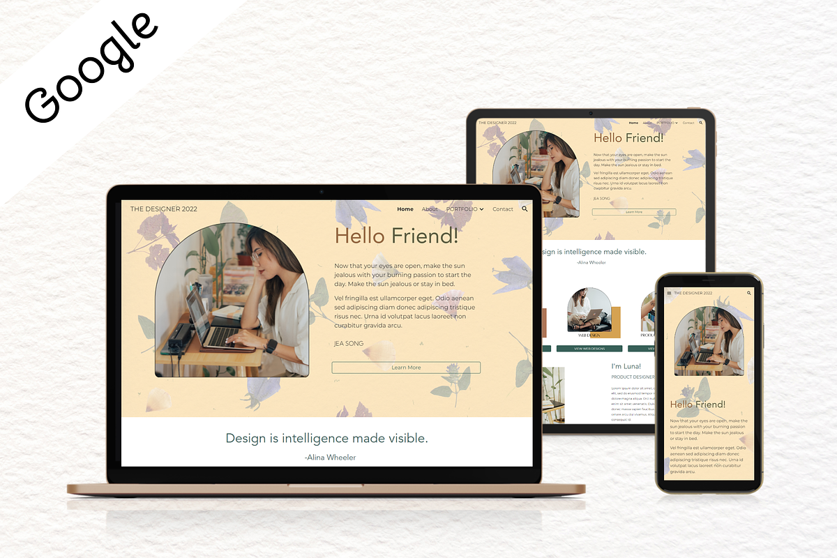 Google Site Theme | The Designer, a HTML Template by She Designs Things (Photo 1 of 10)