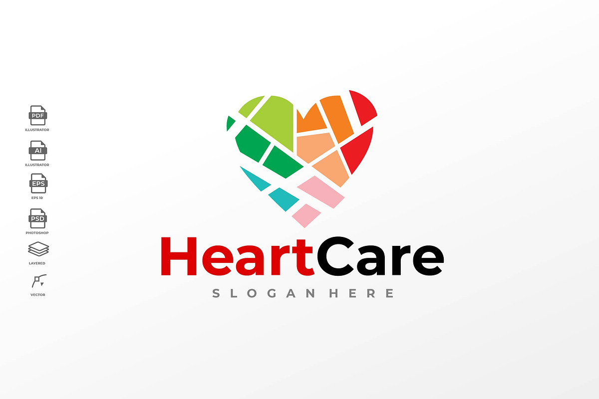 Modern Gradient Colorful Heart Care, a Branding & Logo Template by Rupture